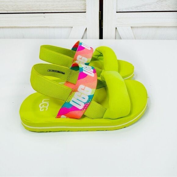 Ugg Child Zuma Sling Sandal Neon Green Toddler 8 - Picture 2 of 11
